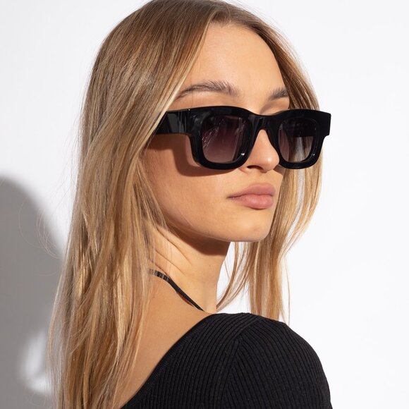 Alexander McQueen AM0328S 004 Sunglasses Blue Square Frame, Brown Lenses - Picture 10 of 11